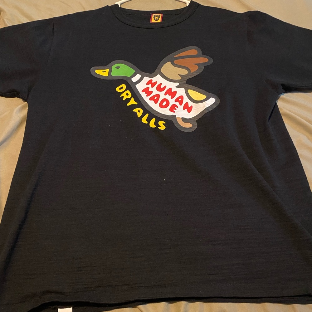 Human Made Black Short Sleeve Tee with Playful Graphic